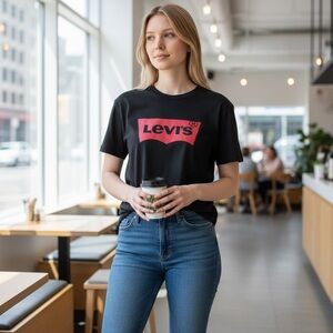 Levi's // Black Tee with Red Graphic